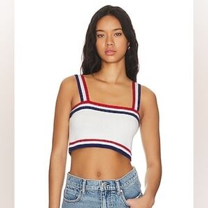 SHOW ME YOUR MuMu Below THE DECK Tank Striped Midriff Sweater Top Streetwear